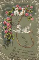 White dove and flowers, Emb.