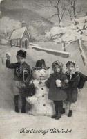 Christmas snowman children