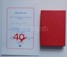 1970. "Felszabadulási Jubileumi Emlékérem" kitüntetés miniatűrrel, eredeti dísztokban emléklappal T:1