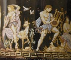 6 személyes görög mintás aranyozott kávés szett eredeti dobozban /
greek coffee sett