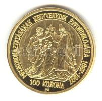 1907. 100K Ag utánverete aranyozva T:PP Csak 2009db!