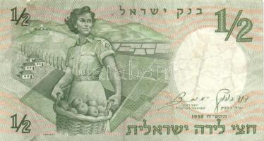 Izrael 1958. 1/2L (2x) + 1973. 5L + 1978. 5Sh + 1979. 100Sh T:II-,III Israel 1958. 1/2 Lira (2x) + 1973. 5 Lirot + 1978. 5 Sheqalim + 1979. 100 Sheqalim C:VF,F