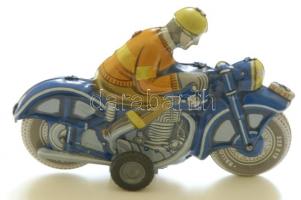~1970 Régi lemezárugyári pléh motoros figura jó állapotban 10x16 cm