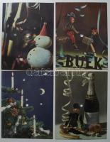 8 db COLORVOX képeslap - Üdvözlőlapok, Virág, ill. Hajó motívum, hanganyagát tekintve nagyrészt twis...