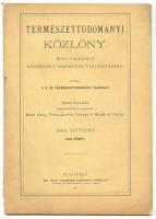 1894. 5 db Természettudományi közlöny. Havi folyóirat