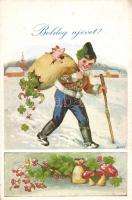 New Year, mushroom, pig, clover (EK)