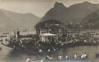 Traunkirchen Corpus Christi festival boats (small tear)
