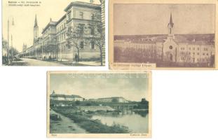 Kalocsa és Baja - 3 db régi képeslap