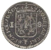 Lengyelország 1650. Ort Ag "II. János Kázmér" Fraustadt (5.51g) T:2- /  Poland 1650. Ort (Crown) Ag "John II Casimir Vasa"  "IOAN CASIMI - DG REX P ET S / MONET ARGENT - REGN POL 1650"  Wschowa (5.51g) C:VF