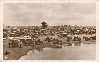 Hortobágy, heti vásár, lovas szekerek