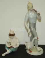2db klf méretű Hollóházi porcelán figura / 2 pcs Hollóházi chinaware figure