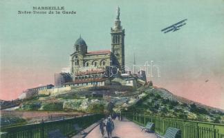 Marseille cathedral and aeroplane