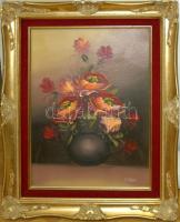 J.Palner jelzéssel: Virág csendélet, szép keretben. olaj, vászon  53x43cm