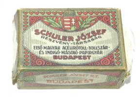 Schuler József írótollgyár tollhegyes doboz benne Bíró László aláírással. A Schuler gyár gyártotta a...