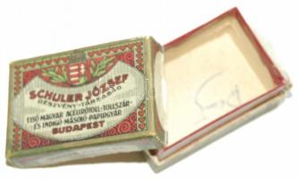 Schuler József írótollgyár tollhegyes doboz benne Bíró László aláírással. A Schuler gyár gyártotta a...