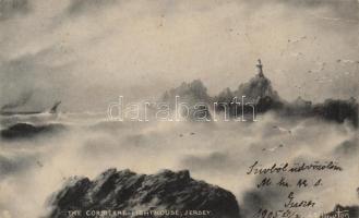 Jersey Corbiere lighthouse, artist signed (EB)