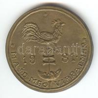 1981. "A Szabadságharc 25. évfordulója" Br emlékérem (d=37mm) T:2