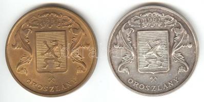 1991. "Majk-Kamalduli remeteség 1733 / Oroszlány" ezüstözött Br és Br emlékérem (42,5mm) p...