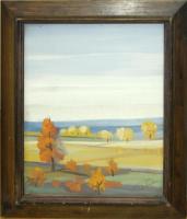Ismeretlen jelzéssel: Őszi tájkép.  olaj-farost 35x41 cm