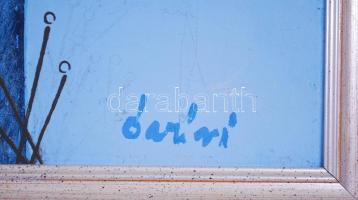 Óvári László(1926-88): Téli tájkép. olaj, farost, jelzett. 55x75 cm