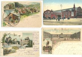 Német Birodalom 115 db régi képeslap jobbakkal, lithokkal