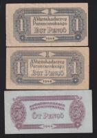 1944. "A Vörörshadsereg Parancsnoksága" 1P (2x) + 5P + 10P (2x) + 20P (2x) + 1000P T:II,II...