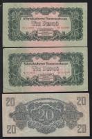 1944. "A Vörörshadsereg Parancsnoksága" 1P (2x) + 5P + 10P (2x) + 20P (2x) + 1000P T:II,II...