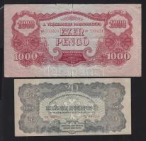 1944. "A Vörörshadsereg Parancsnoksága" 1P (2x) + 5P + 10P (2x) + 20P (2x) + 1000P T:II,II...