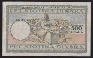 Jugoszlávia 1935. 500D T:III+ Yugoslavia 1935. 500 Dinara C:F+