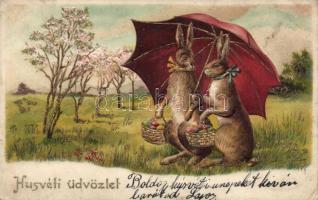 Easter bunny, litho, Emb. (wet damage)