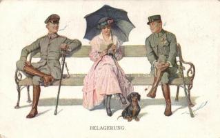 Military lifestyle propaganda, lady and soldiers (fa)