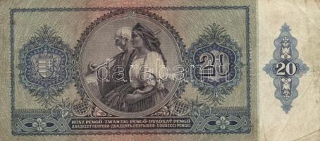1936. 10P + 1941. 20P mindkettő hamis adópengő bélyeggel + "MNB Debreceni Fiókintézet" bél...