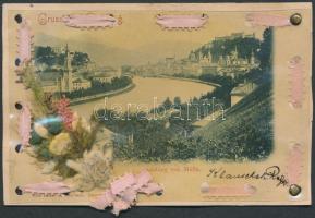 Salzburg, handmade greeting card with real flowers (small tear)