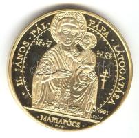 1991. "II.János Pál pápa látogatása - Máriapócs" aranyozott emlékérem. Szign: BGY / Lebó F. (43mm) T:PP