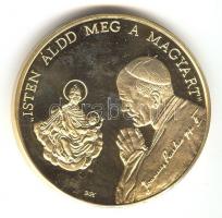 1991. "II.János Pál pápa látogatása - Máriapócs" aranyozott emlékérem. Szign: BGY / Lebó F...