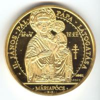 1991. "II.János Pál pápa látogatása - Máriapócs" aranyozott piefort emlékérem. Szign: BGY / Lebó F. (65mm) T:PP