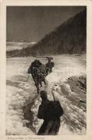 Military WWI soldiers in the Carpathian mountains