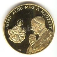 1991. "II.János Pál pápa látogatása - Budapest" aranyozott emlékérem. Szign: BGY / Lebó F....