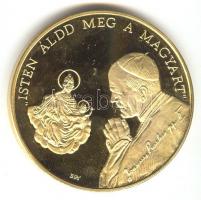 1991. "II.János Pál pápa látogatása - Debrecen" aranyozott emlékérem. Szign: BGY (43mm) T:...