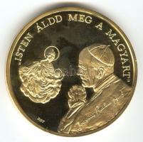 1991. "II.János Pál pápa látogatása - Debrecen" aranyozott piefort emlékérem. Szign: BGY (...