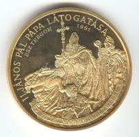 1991. "II.János Pál pápa látogatása - Esztergom" aranyozott piefort emlékérem. Szign: BGY (65mm) T:PP