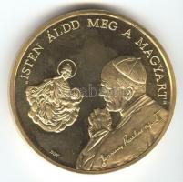 1991. "II.János Pál pápa látogatása - Esztergom" aranyozott piefort emlékérem. Szign: BGY ...