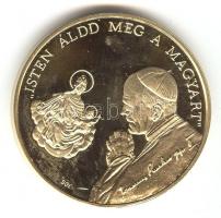 1991. "II.János Pál pápa látogatása - Esztergom" aranyozott emlékérem. Szign: BGY (43mm) T...