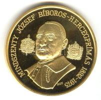 1991. "Mindszenty József Bíboros Hercegprímás 1892-1975" aranyozott emlékérem. Szign: BGY (43mm) T:PP
