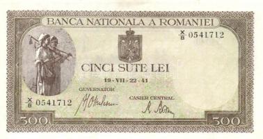 Románia 1941. 500L + 1944. 5000L + 1947. 100L + 1952. 100L T:II,II- Romania 1941. 500 Lei + 1944. 5000 Lei + 1947. 100 Lei + 1952. 100 Lei C:XF,VF