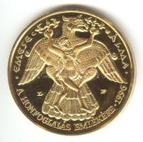 1996. "A Honfoglalás emlékére / Álmos áldozata" aranyozott emlékérem. Szign.: Lebó F. (42mm) T:BU