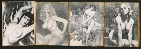 cca 1960 Erotikus és szex képek minileporelló kis papír megviselt állapotú tokban,