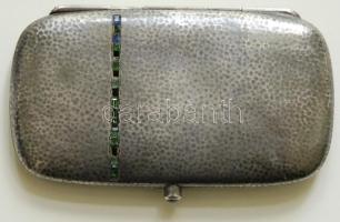 Ezüst (Ag) cigarettatartó kőberakással és belsején véséssel 55,1gr