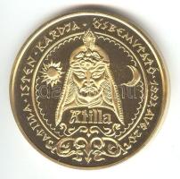 1993. "Magyarok népvándorlása és honfoglalása - Attila" aranyozott emlékérem (42mm) T:PP Csak 3000db!