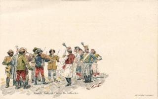 Huszár toborzó, Ezredéves Országos Kiállítás Színházak 5kr Ga. litho